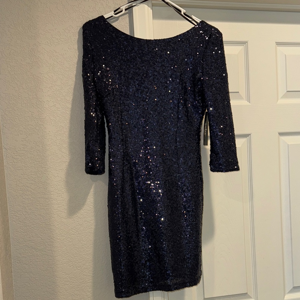 Lulu's Midnight Blue Sequin Mini Dress